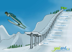 human ski jumper